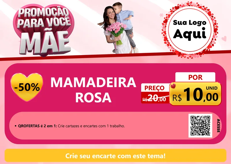 Modelo de Cartaz para Cartaz A4 Horizontal com o tema Promoção Para Você Mãe para Bebês