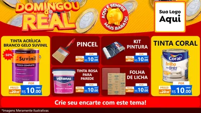 Modelo de TV para TV Horizontal com o tema Domingou do Real para Tintas e Ferramentas