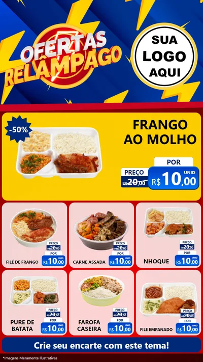 Modelo de Rede Social para Stories com o tema Ofertas Relâmpago para Restaurante