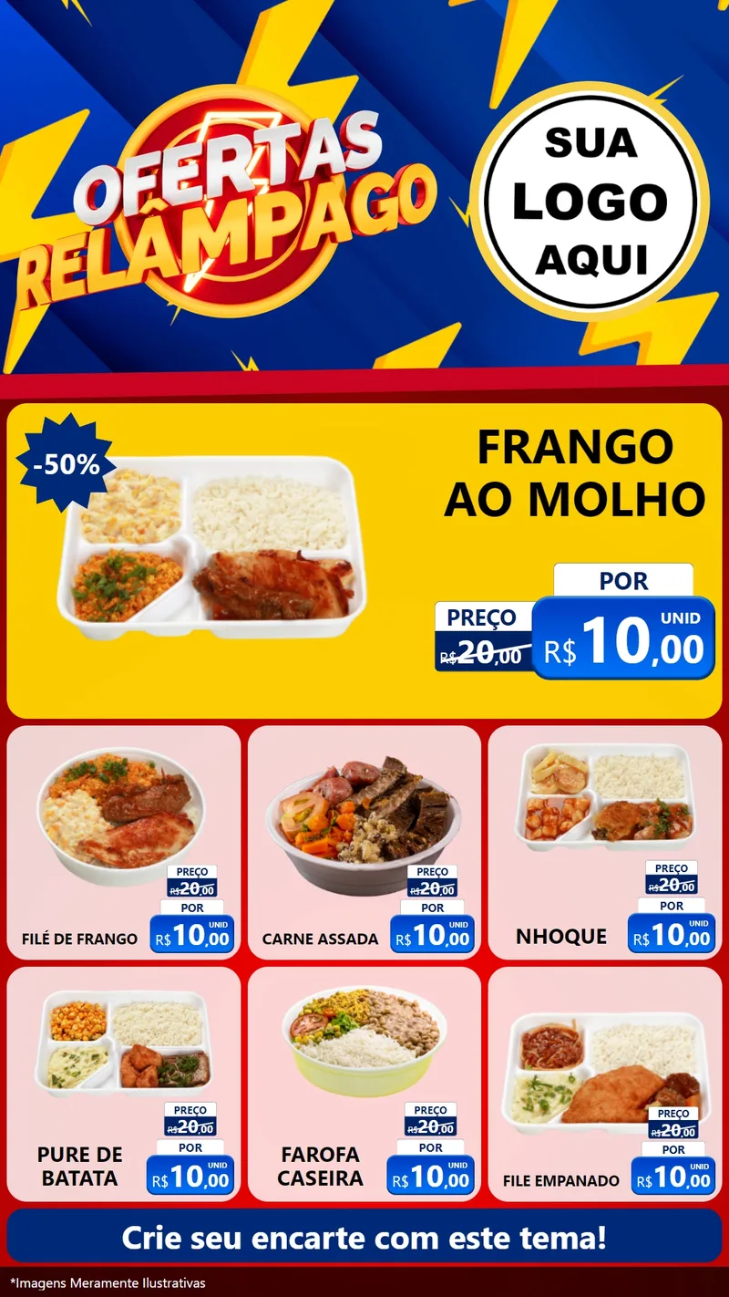 Modelo de Rede Social para Stories com o tema Ofertas Relâmpago para Restaurante