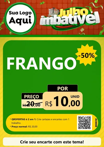 Modelo de Cartaz para Cartaz A4 Vertical com o tema Julho Imbatível para Assados