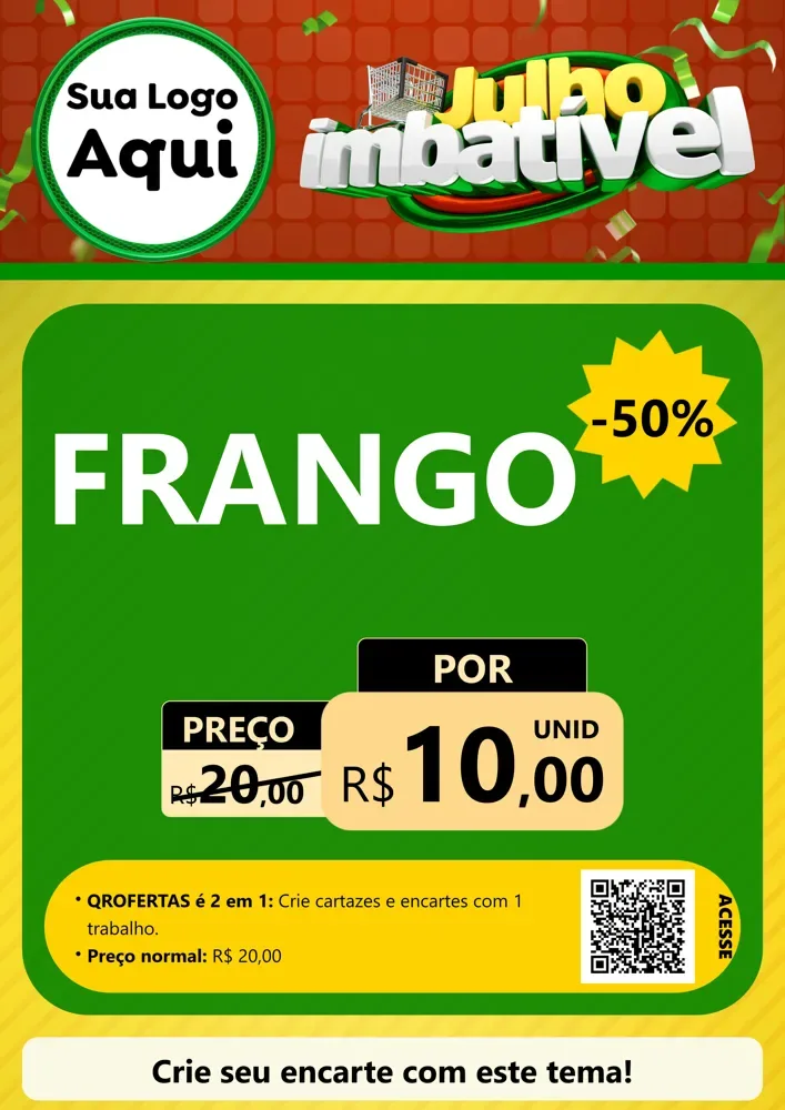 Modelo de Cartaz para Cartaz A4 Vertical com o tema Julho Imbatível para Assados