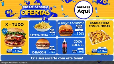 Modelo de TV para TV Horizontal com o tema Fim de Semana de Ofertas para Hamburgueria