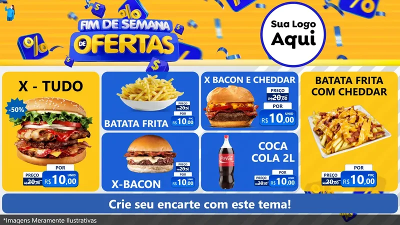 Modelo de TV para TV Horizontal com o tema Fim de Semana de Ofertas para Hamburgueria