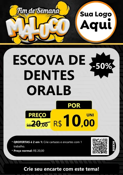 Modelo de Cartaz para Cartaz A4 Vertical com o tema Fim de Semana Maluco para Higiene Pessoal