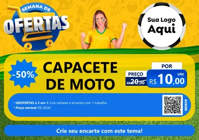 Modelo de Cartaz para Cartaz A4 Horizontal com o tema Semana de Ofertas - Copa para Moto peças