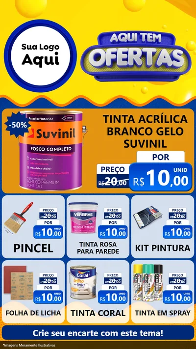 Modelo de Rede Social para Stories com o tema Aqui Tem Ofertas para Tintas e Ferramentas