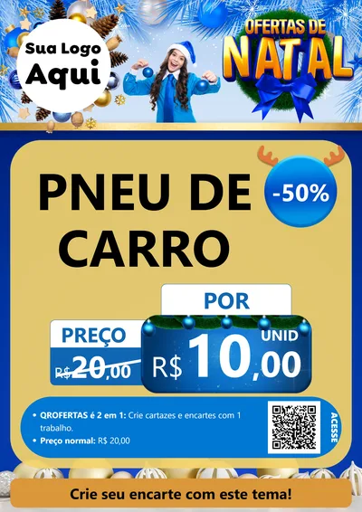 Modelo de Cartaz para Cartaz A4 Vertical com o tema Ofertas de Natal para Auto peças