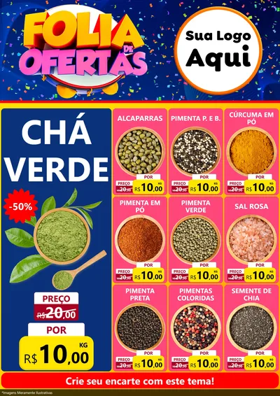 Modelo de Encarte para Encarte A4 Vertical com o tema Folia de Ofertas para Produtos Naturais