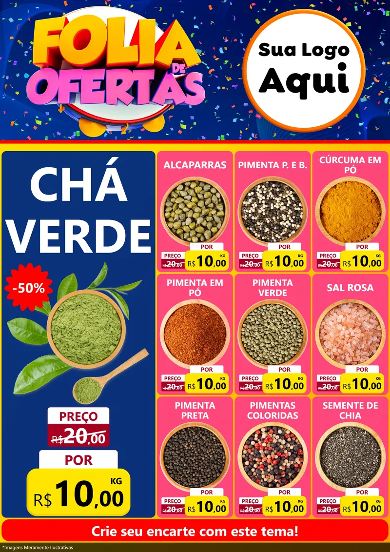 Modelo de Encarte para Encarte A4 Vertical com o tema Folia de Ofertas para Produtos Naturais