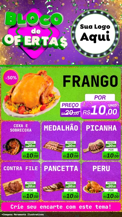 Modelo de Rede Social para Stories com o tema Bloco de Ofertas para Assados