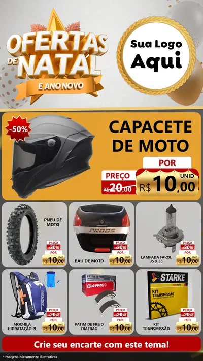 Modelo de Rede Social para Stories com o tema Ofertas De Natal E Ano Novo para Moto peças