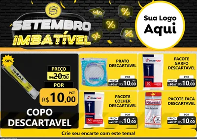 Modelo de Encarte para Encarte A4 Horizontal com o tema Setembro Imbatível para Embalagens