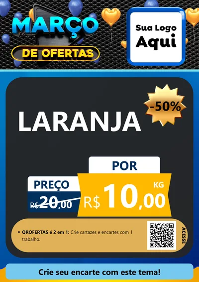 Modelo de Cartaz para Cartaz A4 Vertical com o tema Março de Ofertas para Hortifrúti