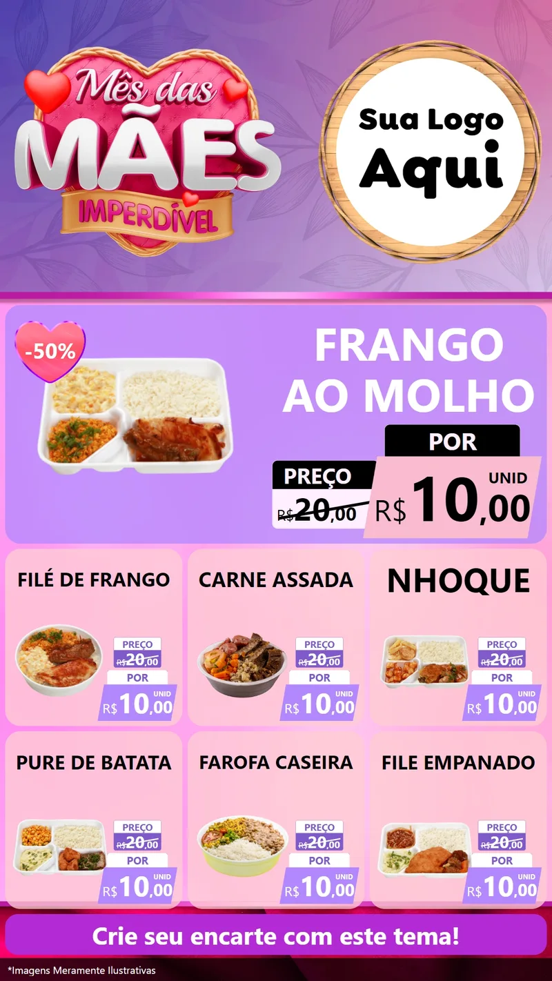Modelo de Rede Social para Stories com o tema Mês das Mães Imperdível para Restaurante