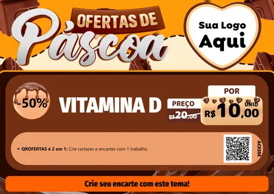 Modelo de Cartaz para Cartaz A4 Horizontal com o tema Ofertas de Páscoa para Farmácia