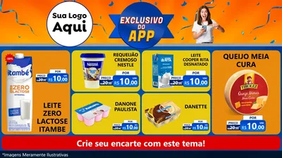 Modelo de TV para TV Horizontal com o tema Exclusivo do Aplicativo para Frios e Laticínios