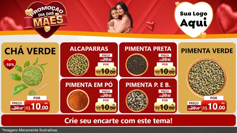 Modelo de TV para TV Horizontal com o tema Promoção Dia das Mães para Produtos Naturais