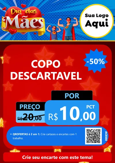 Modelo de Cartaz para Cartaz A4 Vertical com o tema Dia das Mães para Embalagens