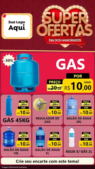Modelo de Rede Social para Stories com o tema Dia dos Namorados para Água e gás