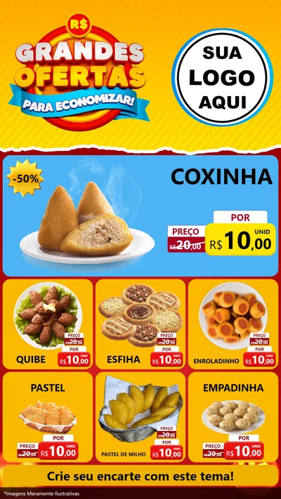 Modelo de Rede Social para Stories com o tema Grandes Ofertas Para Economizar! para Salgadaria