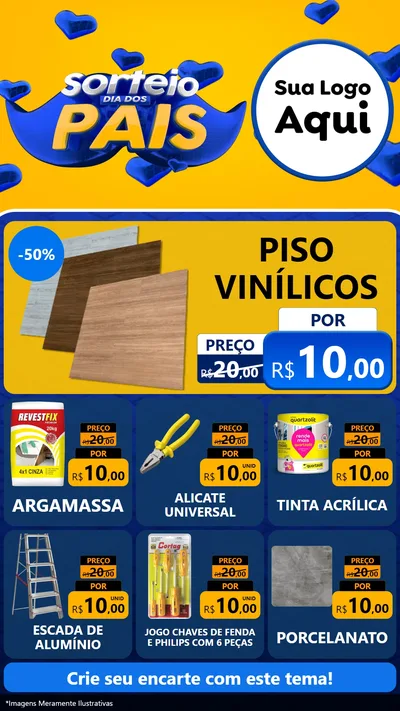 Modelo de Rede Social para Stories com o tema Sorteio Dia dos Pais para Material para Construção