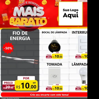 Modelo de Rede Social para Feed Facebook com o tema Mais Barato para Materiais Elétricos