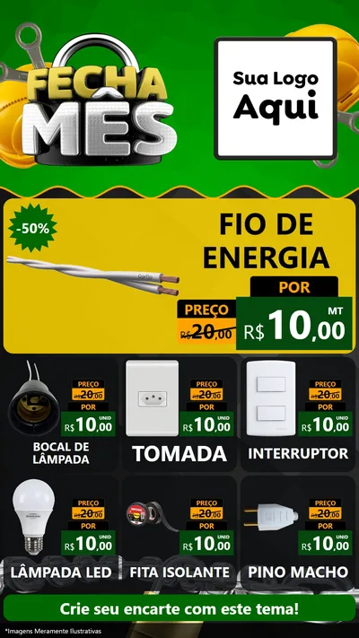 Modelo de Rede Social para Stories com o tema Fecha Mês para Materiais Elétricos