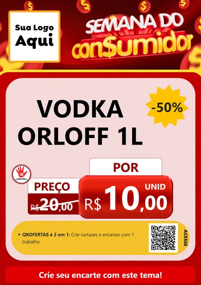 Modelo de Cartaz para Cartaz A4 Vertical com o tema Semana do Consumidor para Distribuidora de bebidas