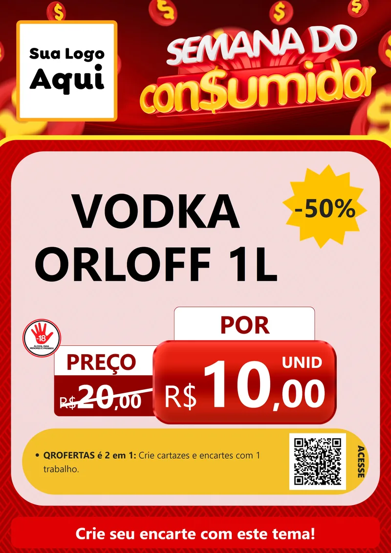 Modelo de Cartaz para Cartaz A4 Vertical com o tema Semana do Consumidor para Distribuidora de bebidas