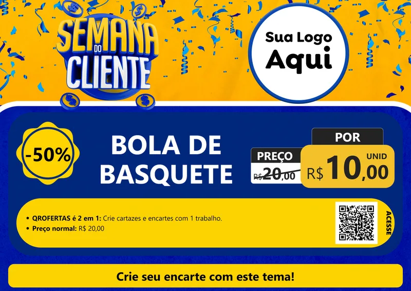Modelo de Cartaz para Cartaz A4 Horizontal com o tema Semana do Cliente para Artigos Esportivos