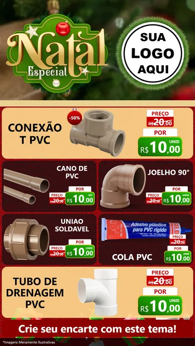 Modelo de TV para TV Vertical com o tema Natal Especial para Tubos e conexões