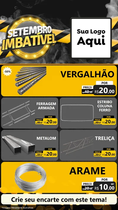 Modelo de TV para TV Vertical com o tema Setembro Imbatível para Ferragens