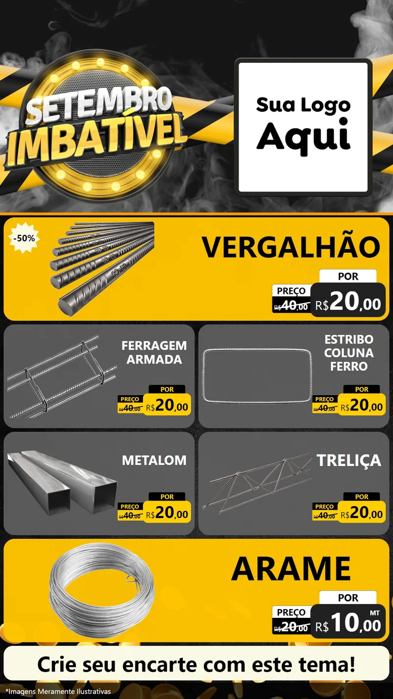 Modelo de TV para TV Vertical com o tema Setembro Imbatível para Ferragens