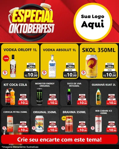 Modelo de Rede Social para Feed Instagram com o tema Especial Oktoberfest para Distribuidora de bebidas