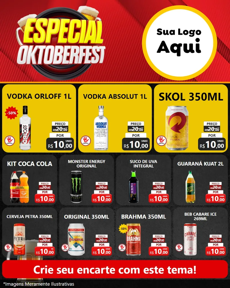 Modelo de Rede Social para Feed Instagram com o tema Especial Oktoberfest para Distribuidora de bebidas
