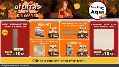 Modelo de TV para TV Horizontal com o tema Ofertas de Outono para Pisos e revestimentos
