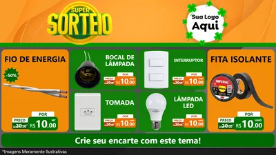 Modelo de TV para TV Horizontal com o tema Super Sorteio para Materiais Elétricos