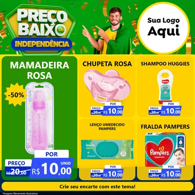 Modelo de Rede Social para Feed Facebook com o tema Preço Baixo de Independência para Bebês