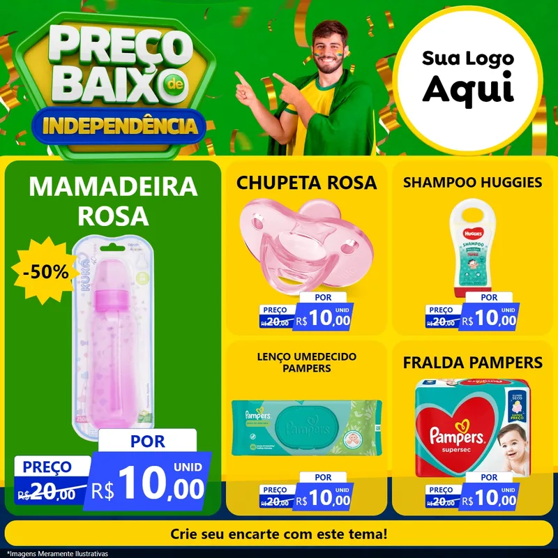 Modelo de Rede Social para Feed Facebook com o tema Preço Baixo de Independência para Bebês