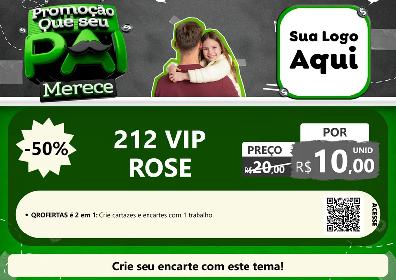 Modelo de Cartaz para Cartaz A4 Horizontal com o tema Promoção Que seu Pai Merece para Perfumes
