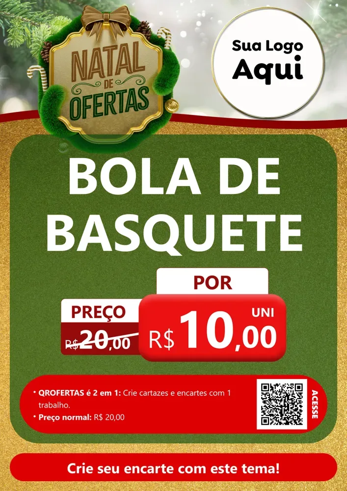 Modelo de Cartaz para Cartaz A4 Vertical com o tema Ofertas de Natal para Artigos Esportivos