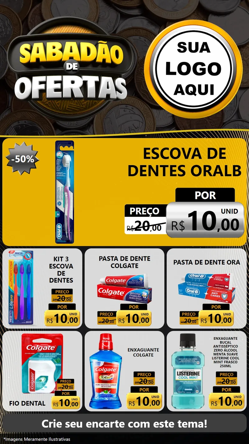Modelo de Rede Social para Stories com o tema Sabadão de Ofertas para Higiene Pessoal