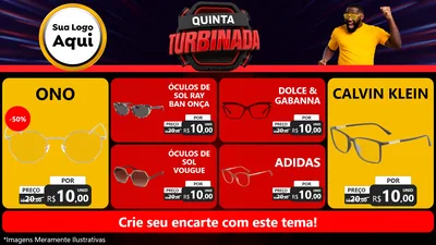 Modelo de TV para TV Horizontal com o tema Quinta Turbinada para Óticas