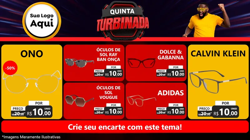 Modelo de TV para TV Horizontal com o tema Quinta Turbinada para Óticas