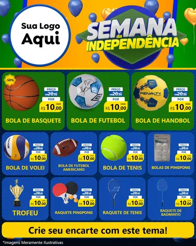 Modelo de Rede Social para Feed Instagram com o tema Semana da Independência para Artigos Esportivos