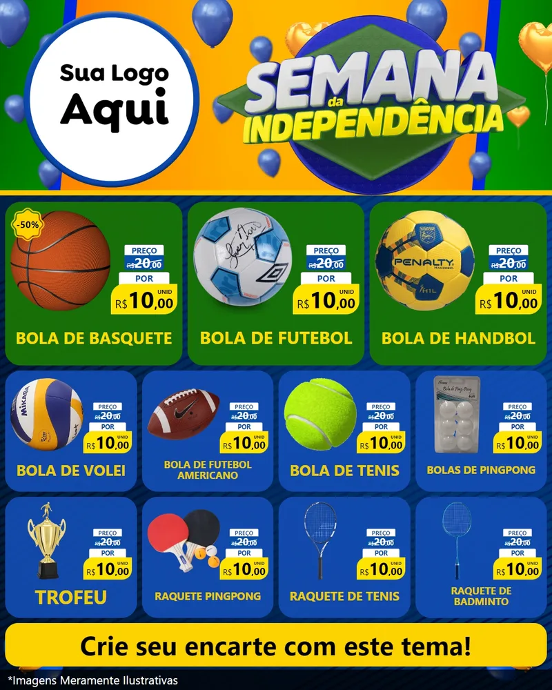 Modelo de Rede Social para Feed Instagram com o tema Semana da Independência para Artigos Esportivos