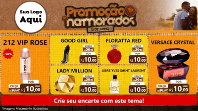 Modelo de TV para TV Horizontal com o tema Promoção Namorados para Perfumes