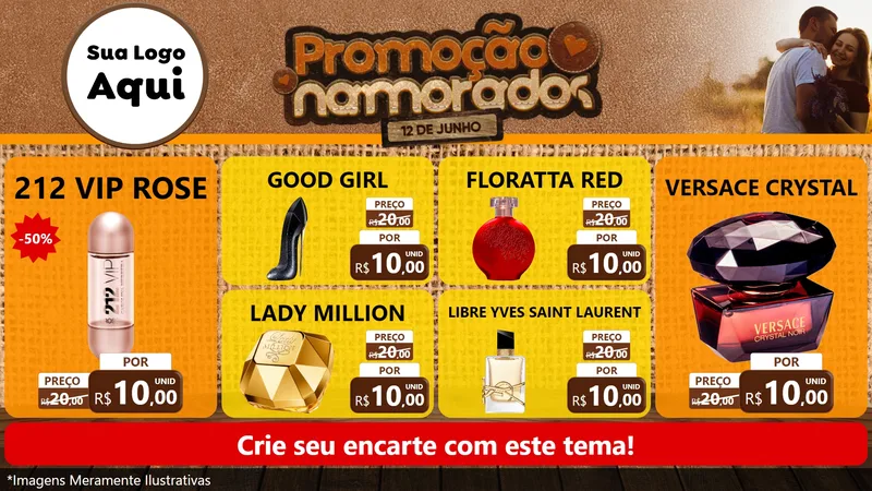 Modelo de TV para TV Horizontal com o tema Promoção Namorados para Perfumes