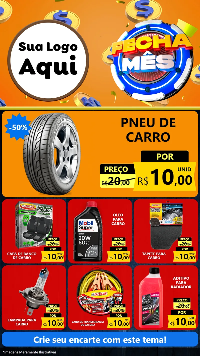 Modelo de Rede Social para Stories com o tema Fecha Mês para Auto peças